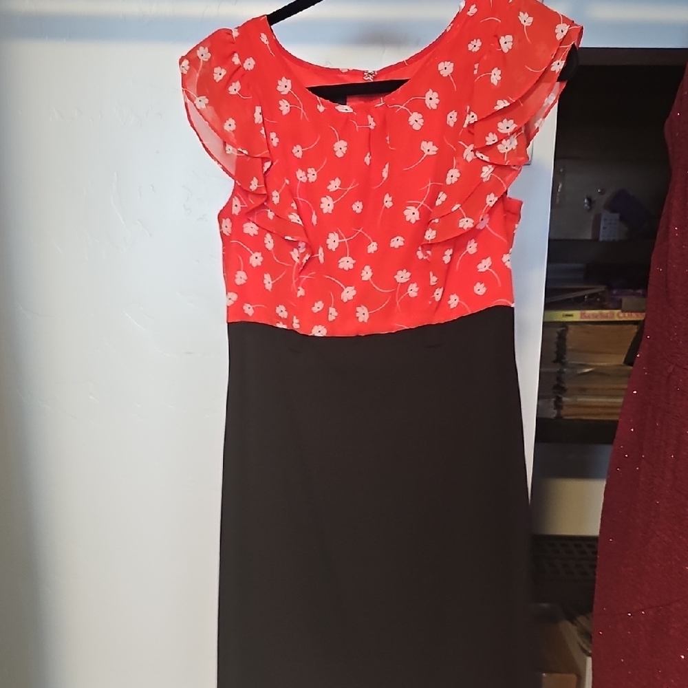 Alyx Red Dress with Floral Accents